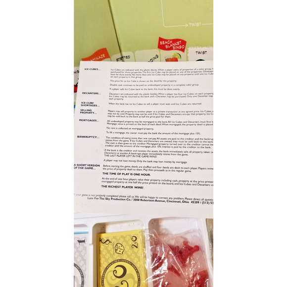 Cocktailopoly Cocktail Themed Monopoly Board Game Late For The Sky NEW Sealed - Picture 7 of 11